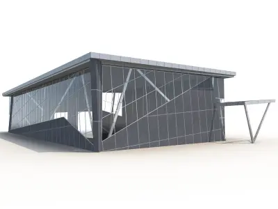 Modern Warehouse Low-poly 3D model