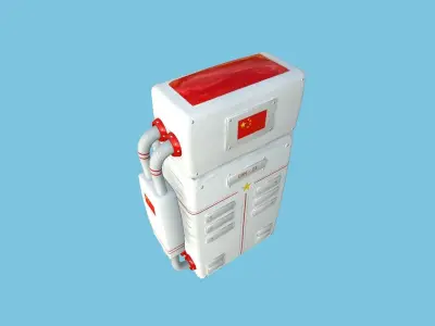 Astronaut Backpack 02 - China Red - Character Design Fashion Low-poly 3D model