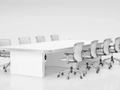 Conference Meeting Room Furniture 01 3D model