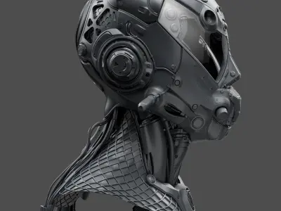 Realistic Cyberpunk Helmet 3D model