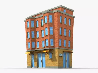 Cartoon Building x27 Low-poly 3D model