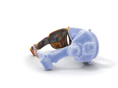 Steampunk Goggles Model Pack for HighDetail Rendering Low-poly 3D model