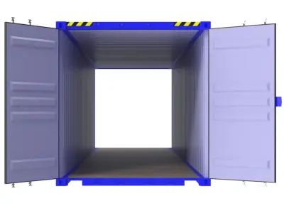 Two-door blue transport 40ft container  3D model