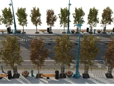 street 01 Low-poly 3D model