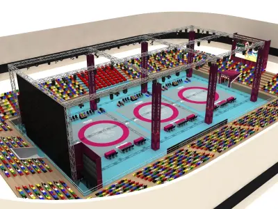 Huge Wrestling Arena 05 3D model