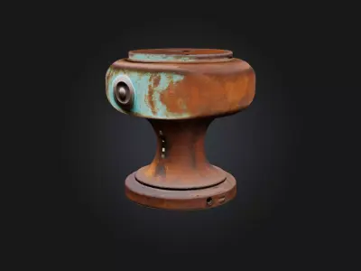 Rusted Door Knob Low-poly 3D model