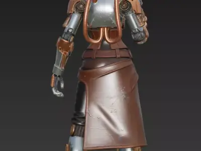 Steampunk Warrior in Monochrome 3D model