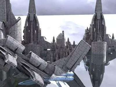 Lost civilization on planet Kit bash 3D model