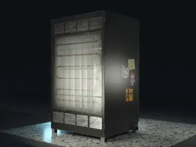 Vending machine worn out lowpoly  Low-poly 3D model