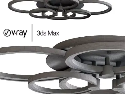 White Black Golden modern Led Ceiling Lamp 3D model