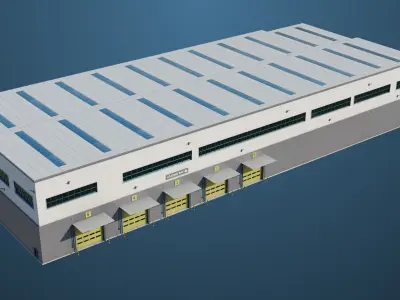 Logistic Cargo Warehouse Detailed Interior and Exterior All PBR  Low-poly 3D model