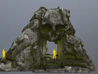 skull cave Low-poly 3D model