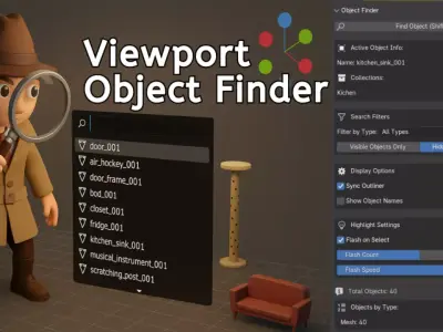 Viewport Object Finder Blender Addon 3D model
