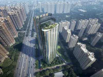 Modern Residential Towers With Landmark Highrise 3D model