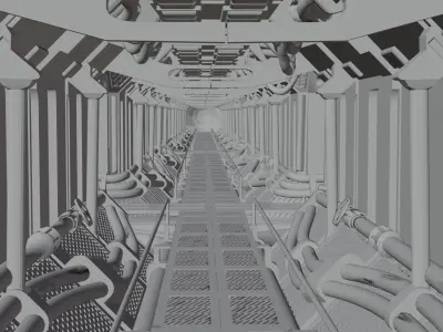 Sci-fi tunnel 3D model
