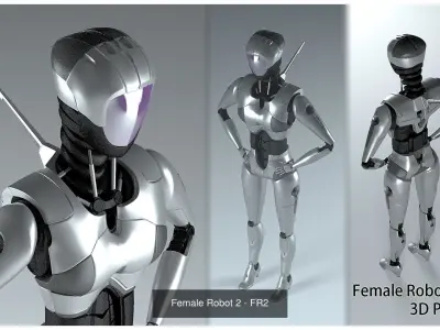 Female Robot Characters 3D Model Pack