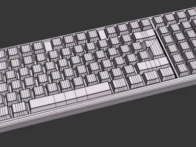 3D Keyboard with Emmesive Lights Low-poly 3D model
