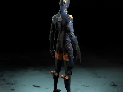 Robot RBT Low-poly 3D model