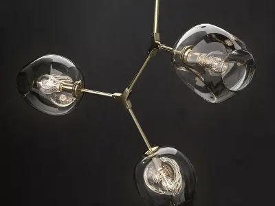 Branching bubble 3 lamps 3D model