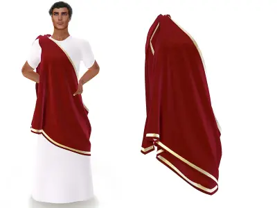Mens Emperor Toga Low-poly 3D model