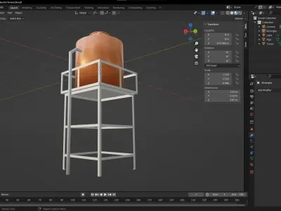 Water Tank Low-poly 3D model