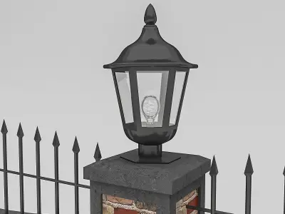 Garden Wall Low-poly 3D model