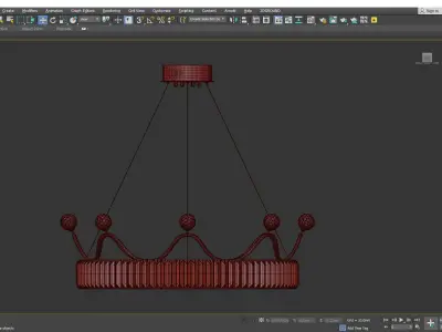 Beveled K9 Crystal Gold Pendant Light Crown Contemporary  Low-poly 3D model