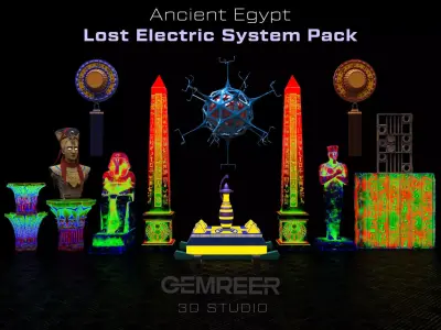 Ancient Egypt  Lost Electric System Pack Low-poly 3D model