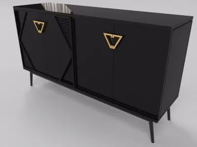 Luxury Sideboard black 3D model