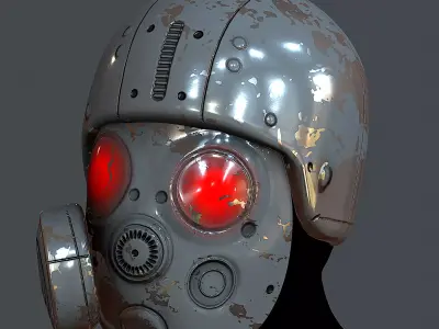 Gas mask helmet 3d model scifi Low-poly Low-poly 3D model Low-poly 3D model