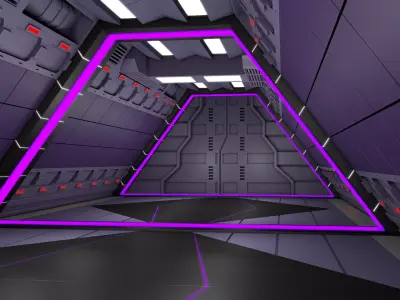Sci Fi Corridor Tunnel 3D model