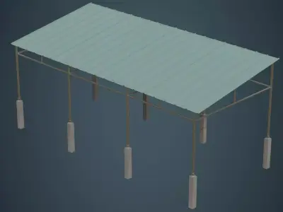 Warehouse Structure 1A Low-poly 3D model