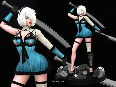  2b two models 3D Model Pack