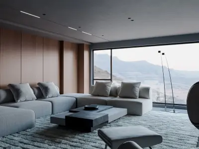 Modern Living Room 3D model 26
