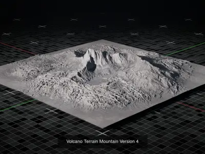 Volcano Landscape Terrain Assets 3D Model Pack