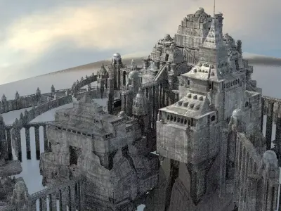 Fantasy Germanic Architecture Kit bash 2 3D model