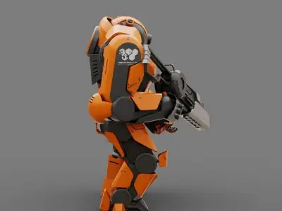 Doom Fighter Rigged character 3D model