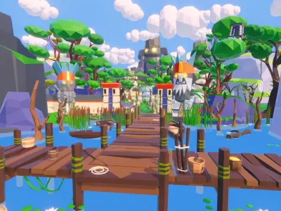 Low Poly Aztec Jungle - URP Refreshed Low-poly 3D model