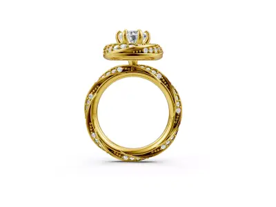 Royal Twist  ring 3D print model