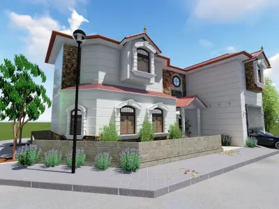 3D House model 03 - Low-poly  Low-poly 3D model