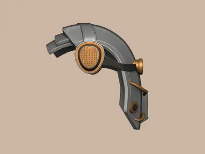 Steampunk Iron Mask - SciFi Character Design Low-poly 3D model