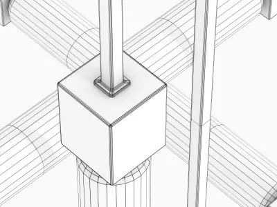 Luminescent chandelier tube glass lamps for Cinema 4d Low-poly 3D model