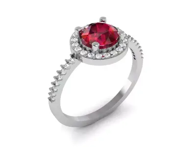 Diamond Ring For Women 3d Print Model 3D print model 18