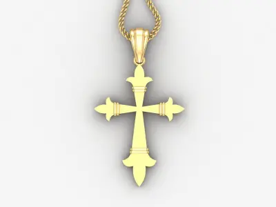 Light Gold 18K Cross Pendant 2CP087 3D print model