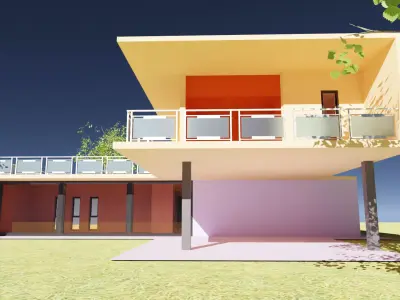 3D Model - Criss Cross House -Exterior only 3D model