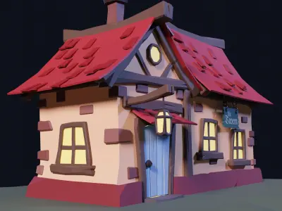 Low poly tavern Low-poly 3D model