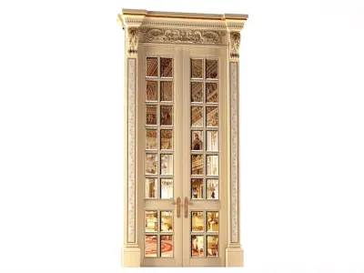 Palace classic swing doors with mirror 3D model