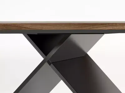 Ax dining table with x base 3D model