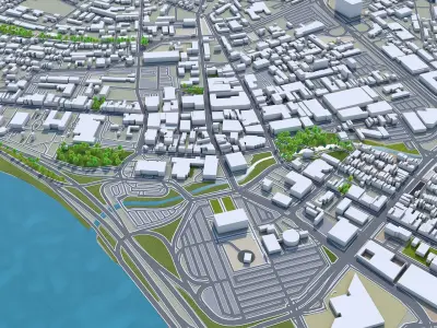 Trenton New Jersey USA 20km Low-poly 3D model