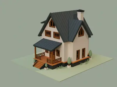 Low Ploy House III Low-poly 3D model